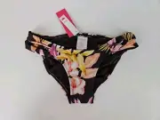 Xhilaration Junior XS Swimwear Hipster Bikini Bottom Brown Tropical Floral