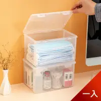 在飛比找momo購物網優惠-【茉家】透明上掀蓋口罩收納盒(1入)