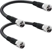 RFAdapter PL259 Jumper Cable, RG8x Jumper Cable 1ft, 2 Pack CB Antenna Coax Cable 12inch 50 ohm Low Loss for Ham Radio, Antenna Analyzer, Dummy Load and SWR Meter