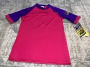New Radicool Skins Youth Sz 12 Sun Swim SS Shirt UPF 100+ Rash Guard Pink
