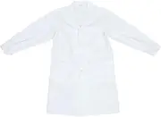 Baluue Lab Coat Pockets White Doctor Uniform Comfortable Cotton Versatile Use
