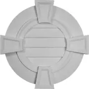 Ekena Millwork Gable Vent+Louver Intake Round Polyurethane Paintable Primed