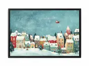 Festive Houses Framed Framed Art Print