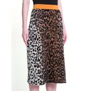 Stella McCartney Leopard Print Jacquard Midi Skirt Multi 36 IT S 4