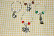 Wine Glass Charm Identifier silver lighthouse turtle snail crab (C-51)