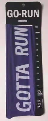"Gotta Run" Purple Headband by GoRunUSA, Poly Blend, great for Running & more