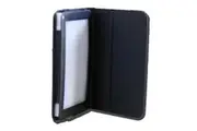 LeaderTab7 Folio Case Black Faux Leather. Camera hole rear