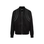 [Alexander Mcqueen] Alexander Mcqueen-Black Piping Harness Polyamide Bomber-Uomo 50 IT