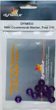 Dynamite 5mm Purple Countersunk Washers (10) DYN8533