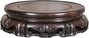 Flowerpot Vase House Plant Round Base Holder Rotatable Ebony Display Stand(Large)