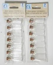 SET OF 2 5ml Mini Glass Bottles Jars Vials Container w/ Cork 7pc