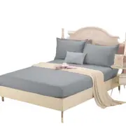 Silver Grey 1000TC Wrap Around Elastic Fitted Sheet Set