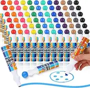 Crtiin 72 Pack Mixed Colors Set of Bingo Daubers Dot Markers Bulk Bingo Supplies in 12 Colors Dot Art Markers 1.28 oz Paint Craft Ideal for Art and Crafts Painting Supplies Drawing Coloring