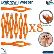 Professional Eyebrow Tweezers Slant Hair Tweezer for Men & Women Hair plucker X8