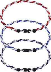 [Framendino] 3 Pack 3 Rope Braided Tornado Titanium Sport Baseball Necklaces Paracord Softball Chain for Men Women, 3 Pack, Nylon, No Gemstone