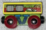 BigJigs - Wooden Soft Drink Wagon - Wooden Railway Magnetic Toy Train Car