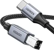 UGREEN Printer Cable USB C to B 2.0 Scanner Cord Nylon Braided Wire Compatible with Epson HP Brother Lexmark Printers Yamaha Digital Piano Midi Keyboard DAC 1M (Grey)