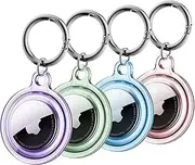 Air tag Holder 4 Packs Airtag keychain Holder Silicone Airtags Case for Apple Tag