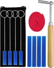 13 Pcs Professional Piano Tuning Kit Tuner Hammer Mute Tools Lever Velvet Bag