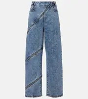 [Alaia] Alaïa Spiral high-rise wide-leg jeans AU 10 blue