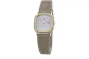 Elegance and Style epitomised: Tetra Ladies' Quartz Watch 125-R-BRWN, Stainless Steel with Brown Leather Strap