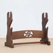 Wenge Japanese Samurai Sword Holder Stand Katana Wakizashi Bracket Rack 2 Tier