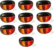 MAX COOL 10PCS 2 LED Clearance Lights Side Marker Lamp Red Amber Suitable for Trailer Truck 12V 24V
