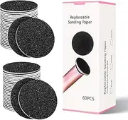 60 PCS Replaceable Sandpaper Discs, 80 & 120 Grit Pad Refills for Electric Foot File Callus Remover Machine Foot Hard Dead Skin Removal