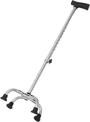 Ergonomic Adjustable Canes for Men and Women Walking Stick with Slip Four Pronged Base for Enhanced Stability and Balance Mobility Aid for Adults