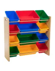 [Gem Toys] Kids Organiser Shelf Storage Rack for Toys 12 Multicoloured Bins