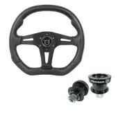 Pro Armor Force Aluminum 13.5" Steering Wheel Black Quick Release Hub RZR X3