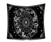 T18 150*130cm Black and White Sun and Moon Hanging Cloth Constellation Tapestry for Bedroom Living Room Psychedelic Decoration