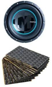 Memphis PRX10FT 10” 400 Watt RMS Car Audio Subwoofer+Rockmat Sound Deadener