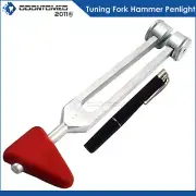 2 In 1 Taylor Hammer C128 Tuning Fork Combo Set With Penlight Nurse Doctor Use