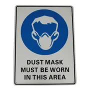 2x Warning Safety Sign Mask Must Be Worn In This Area 200x300mm Metal Workshop