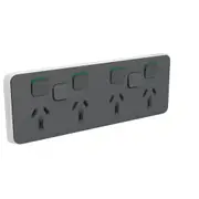 Clipsal Iconic Cover Frame 6 Switches & 4 Sockets 10 A Anthracite - 3015/4XXC-AN