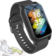 Fall Alert Devices for Elderly SOS Alarm Smart Watch with Fall Alert Detection and GPS Video Call Step Counter Waterproof Fitness Tracker(Black)