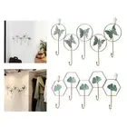 Wall Mount Coat Rack with 5 Hooks Iron Key Holder Wall Hanging Hook Coat Hook