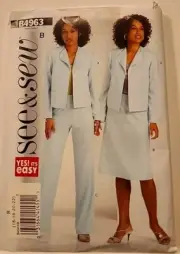 Butterick See & Sew Sewing Pattern B4963 Women Suit Skirt Pants Size 16 18 20 22