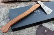 CUSTOM HANDMADE DAMASCUS FORGED AXE/TOMAHAWK HAND ENGRAVED ROSE WOOD HANDLE
