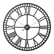Artiss 60CM Wall Clock Large Roman Numerals Round Metal Luxury Clocks Home NEW