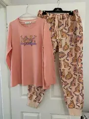 Peter Alexander Ladies Pyjama Set Peach Cats Xlarge