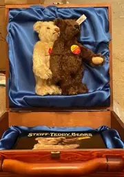 ❤️Steiff Teddy Bears Love for a Lifetime Wooden Box W/ Book & Bears NIB Lt Ed❤️