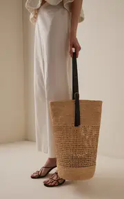 [Khaite] Billie Raffia Bucket Bag