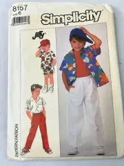 Simplicity Sewing Pattern 8157 Boy's Shirt Shorts Pants 6 UNCUT