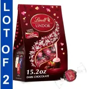 Lindt LINDOR Strawberry Dark Chocolate Truffles Limited Edition 15.2 oz LOT OF 2