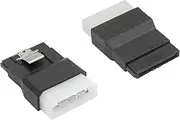 Duttek SATA to Molex Adapter, 4Pin Molex to Sata Power Adapter, Molex IDE 4Pin Male to Sata 15Pin Female Adapter Converter Connect for Latching SATA Power Cables, 2 Packs