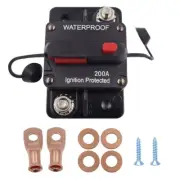 200 Amp Waterproof Red Circuit Breaker Auto/Marine/Solar 12-48V DC Manual Reset