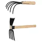 Carbon Steel Hand Rake with Ergonomic Handle Small Leaf Soil Rake Garden Tool