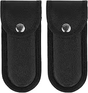 2Pcs Nylon Pocket Knife Holder, Folding Knife Sheath with Snap Closure & Belt Loop, Vertical/Horizontal Knife Case for Belt, Pocket Knife Holster for Multitool, Swiss Army Knife
